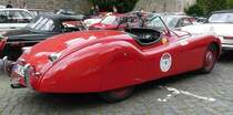 =Jaguar XK 120 OTS, Bj. 1951, 3441 ccm, 180 PS, gesehen in Fulda anl. der SACHS-FRANKEN-CLASSIC im Juni 2019
