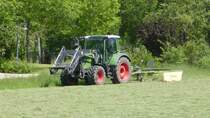 =Fendt 312 Vario bei der Heuernte in Bad Bocklet im Juni 2019