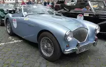 =Austin Healey 100/4, Bj. 1955, 2700 ccm, 100 PS, rastet in Fulda anl. der SACHS-FRANKEN-CLASSIC im Juni 2019