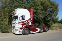 Scania R500 am 21.09.19 in Mittel Gründau 