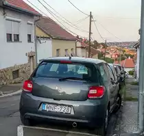 Citroen DS3 (Rückansicht) in Pécs (HU), Sommer, 2019.