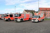 Feuerwehr Aschaffenburg Mercedes Benz Atego HLF,Arocs TLF 4000 und Sprinter GW-L am 29.09.19 beim Tag der offenen Tür