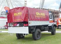 =Unimog der DLRG OV Bad Hersfeld steht auf der Präsentationsfläche der Rettungs- und Hilfsdienste, gesehen im Juni 2019 beim Hessentag in Bad Hersfeld