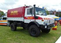=Unimog der DLRG OV Bad Hersfeld steht auf der Präsentationsfläche der Rettungs- und Hilfsdienste, gesehen im Juni 2019 beim Hessentag in Bad Hersfeld