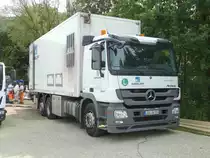 =MB Actros 2643 der Firma AARSLEFF-Rohrsanierung steht anl. einer Kanalsanierung im Schlauchliningverfahren in 36100 Petersberg, 07-2019