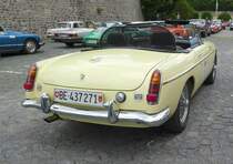 =MG C Roadster, Bj. 1968, 2912 ccm, 145 PS, steht in Fulda anl. der SACHS-FRANKEN-CLASSIC im Juni 2019