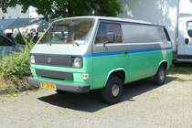 =VW T3 steht auf dem Ausstellungsgelände in Bad Camberg anl. LOTTERMANN-Bullitreffen im Juni 2019