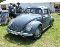 =VW Käfer steht auf dem Ausstellungsgelände in Bad Camberg anl. LOTTERMANN-Bullitreffen im Juni 2019