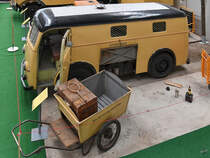 Ein 1951 gebauter Elektro-Paketwagen ÖAF 2 ENO Anfang September 2019 im Historama Ferlach.