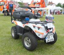 =Quad der JOHANNITER steht auf der Präsentationsfläche der Rettungs- und Hilfsdienste, gesehen im Juni 2019 beim Hessentag in Bad Hersfeld