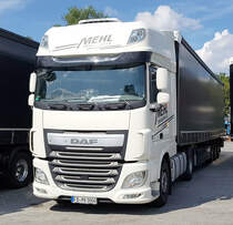=DAF der Spedition MEHL steht im August 2019 am Rasthof Fulda Nord