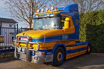 Scania 144-L-460 Hauber am 30.10.2019 in Kaarst.