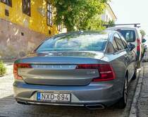 Rückansicht: Volvo S90. Foto: Pécs (Hu), August, 2019