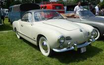 =Karmann Ghia aus Belgien steht auf dem Ausstellungsgelände in Bad Camberg anl. LOTTERMANN-Bullitreffen im Juni 2019