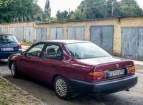 Rückansicht: Toyota Crolla E10, fotografiert in Pécs (HU), August, 2019.