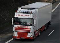 Am 17.03.2009 brummt dieser DAF XF95.530(?) von FR.RITTER durch das Sauerland in Richtung S�den.