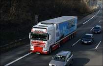 DAF XF95.530(?) der FR. RITTER aus Bremerhaven. Der Auflieger tr�gt Werbung f�r die Lloyd Werft. 