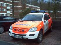 Das NEF(Notarzteinsatzfahrzeug) an der Barbaraklinik in Hamm-Heessen. 