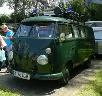 =VW T1 steht auf dem Ausstellungsgelände in Bad Camberg anl. LOTTERMANN-Bullitreffen im Juni 2019