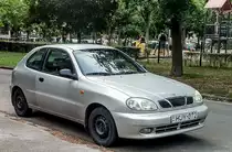 Dreitürer Daewoo Lanos, aufgenommen in August, 2019 (Pécs - Ungarn).