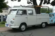 =VW T1 als Doppelkabiner mit Ladepritsche, abgestellt im Juni 2019 in Bad Camberg