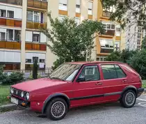 VW Golf II. Aufnahme: Pécs (Ungarn), August, 2019.