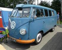 =VW T1, steht auf dem Ausstellungsgelände in Bad Camberg anl. LOTTERMANN-Bullitreffen im Juni 2019