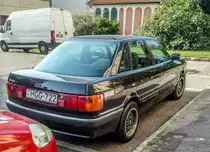 Audi 80 B3 Rückansicht, fotografiert in Pécs (Ungarn) in August 2019.