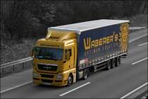 WABERER&acute;S Optimum Solution. MAN TGX 18.440 XLX, angemeldet in Rum�nien, ist durch das Sauerland unterwges. Die WABER-Gruppe ist gro� sehr gro�... bis zu 8000 Einheiten sind f�r das Unternehmen unterwegs!!!
