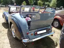 Heckansicht eines Triumph 1800 Roadster. Oldtimertreffen Melderslo/NL zu Pfingsten 2017.