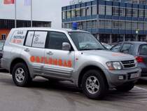 Mitsubishi-GDI  Gasnotruf  steht am MaximarktParkplatz in Ried i.I.;090320