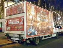 =MB Sprinter als Werbefahrzeug für die Wiener Mozartkonzerte steht im November 2019 in Wien