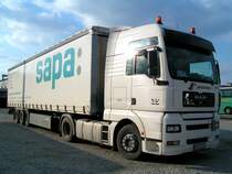 MAN-TGA18.430 aus der Steiermark macht Wochenendpause in Ried i.I.; 090321