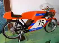 TOMOS D75, Rennmaschine aus dem ehem.Yugoslawien, wassergekühlter Motor mit 50ccm, 14PS, 13500 U/min, 6-Gang-Getriebe, Vmax 160Km/h, Technikmuseum Bistra/Slowenien, Juni 2016