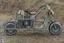 Dieser kleine Scooter  Bj 1944 war bei den Thanksgiving Feierlichkeiten in Munshausen am 23.11.19 zu sehen.