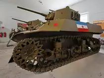 Dieser leichte Kampfpanzer M3A3 Stuart war Ende August 2019 im Park der Militärgeschichte in Pivka ausgestellt. 