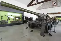Eine Feldhaubitze M2  Long Tom , Kaliber 155mm war Ende August 2019 im Park der Militärgeschichte in Pivka ausgestellt.