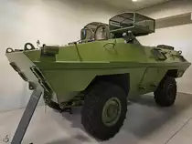 Dieser Panzer M-83 auf Basis des jugoslavischen BOV-1 war mit mit 2x3 Raketen 9M14MP1 Majutka zur Panzerabwehr ausgestattet. (Park der Militärgeschichte Pivka, August 2019)