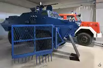 Das gepanzerte Polizeifahrzeug BOV M-86(M), so gesehen Ende August 2019 im Park der Militärgeschichte in Pivka. 