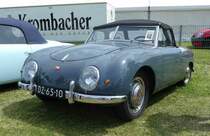 =Denzel-Käfer steht auf dem Ausstellungsgelände in Bad Camberg anl. LOTTERMANN-Bullitreffen im Juni 2019. Der Österreicher Denzel setzte, in den 50er Jahren, auf die Plattform des VW Käfer seine von ihm entwickelte Karosserie.