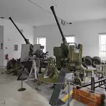 Ein 40mm-Bofors-Geschütz war Ende August 2019 im Park der Militärgeschichte in Pivka ausgestellt.