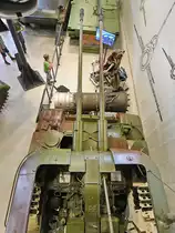 Blick in den öffenen Turm des Flugabwehrkanonenpanzers ZSU-57-2 Ende August 2019 im Park der Militärgeschichte in Pivka.