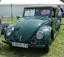 =VW Käfer in Polizeiausführung, Bj. 1949, steht auf dem Ausstellungsgelände in Bad Camberg anl. LOTTERMANN-Bullitreffen im Juni 2019