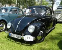 =VW Brezel-Käfer steht auf dem Ausstellungsgelände in Bad Camberg anl. LOTTERMANN-Bullitreffen im Juni 2019
