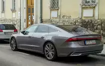 Rückansicht: Audi A7 Mk2. Aufnahme: September, 2019 Pécs Ungarn.