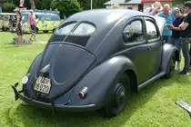 =VW Brezelkäfer, steht auf dem Ausstellungsgelände in Bad Camberg anl. LOTTERMANN-Bullitreffen im Juni 2019