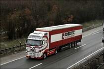 VOLVO FH16 610PS der ROSSITTIS NATURSTEIN-IMPORT ist durch das Sauerland unterwegs. �sterreichische Lkw&acute;s sind im t�glichen Pendelverkehr zwischen Italien und Holzwickede unterwegs um Natursteine (Mamor etc.) aus dem Ausland ins Zentrallager in Holzwickede zubringen. (24.03.2009)