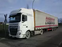 DAF XF 480 Sattelzug am 31.01.2020 in Henningsdorf.