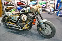 Unbekannte Schönheit mit eigenwilligem Farbdesign. Foto: BMT (Berliner Motorrad Tage) Febr. 2020