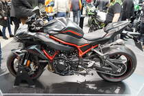 Kawasaki Z H2. Einliter-Vierzylinder-Motor mit 998ccm und Kompressor-Aufladung. 200PS (147,1kW) bei 11000U/min. Foto: BMT (Berliner Motorrad Tage) Febr. 2020 